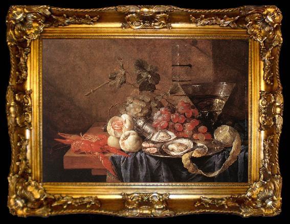 framed  Jan Davidsz. de Heem Fruits and Pieces of Sea, ta009-2